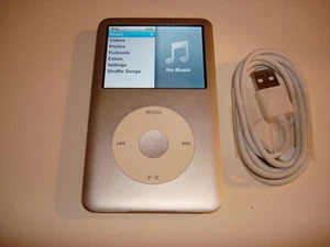 APPLE iPOD CLASSIC 7TH GEN. SILVER 120GB...NEW BATTERY... - Picture 1 of 7