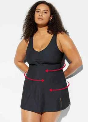 Freemans schwarzes Body Shaper Badekleid ÜBERGRÖSSEN (FJ65-1) - Bild 1 von 4