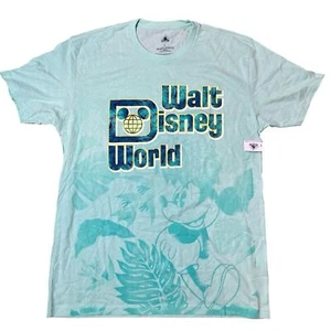 Disney World T-Shirt Uomo L Verde Topolino Palma Tropicale Villaggio Vacanze - Foto 1 di 7