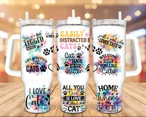 Cat Quotes Stainless Steel Tumbler, 40 Oz, Personalized Gift - Picture 1 of 3
