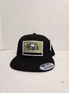 Cappello California Big Bear Snapback nero e verde glitter patch nuovo con etichette - Foto 1 di 8