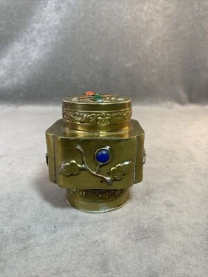 Vintage Chinese Gilt Brass Tea Caddy - Image 1 of 4