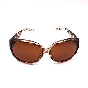 Sunglasses Vtg Retro 90's Tortoise Shell Frame Gold accent Rhinestones Brown - Picture 1 of 9