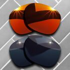 2 Packs Replacement Lenses for-Oakley Enduro Polarized-Carbon Black&Fire Red