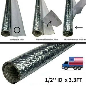 1/2" Automotive Cable Wire Loom High Temp Protection Sleeve Wrap for Hose Line - Picture 1 of 6