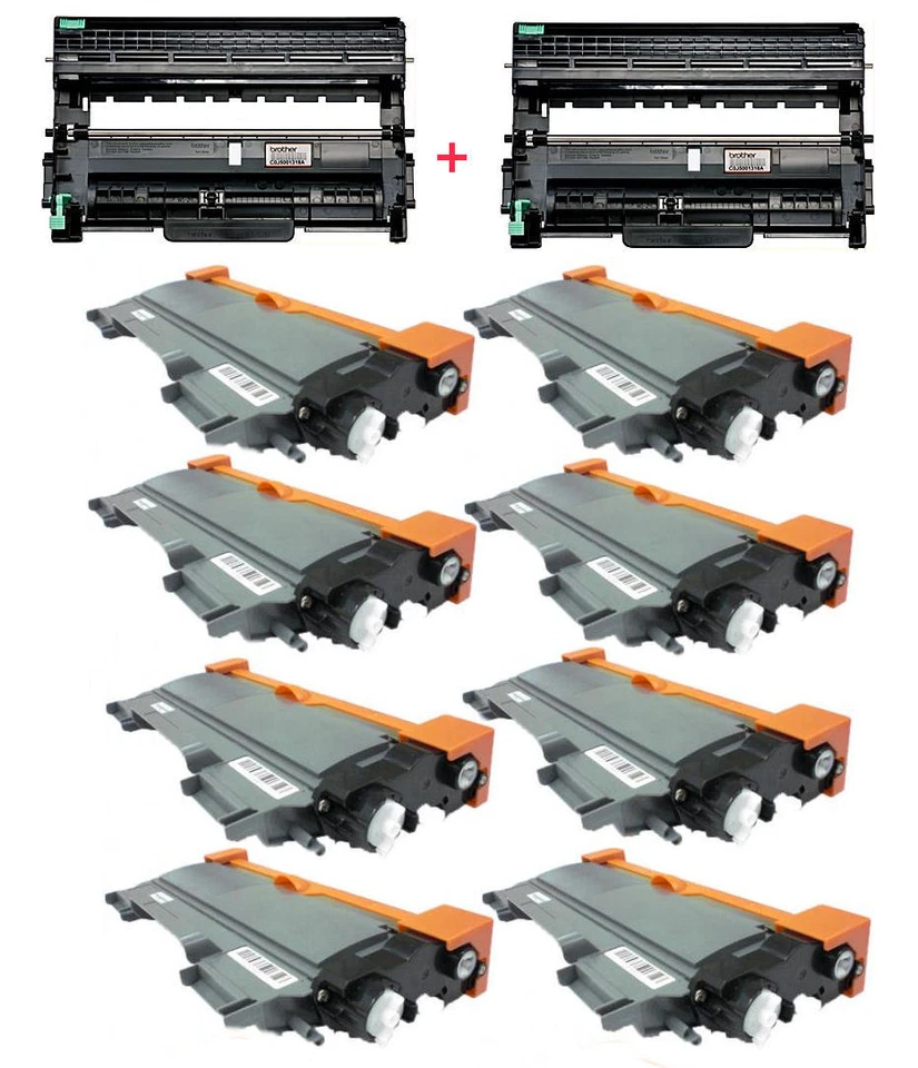 8 TN450 Toners + 2 DR420 Drum units  for Brother DCP-7060,DCP-7065DN,HL2230      - Image 1 of 1