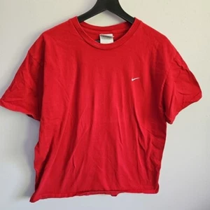 Y2K Nike Platinum Tag Red w. White Embroidered Sixe XL Short Sleeve Shirt - Picture 1 of 7