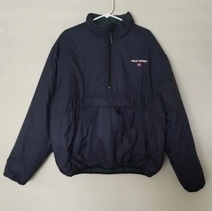 POLO SPORT Ralph Lauren Vintage anni 90 Scritto Reversibile Puffer Pullover Giacca XL - Foto 1 di 7