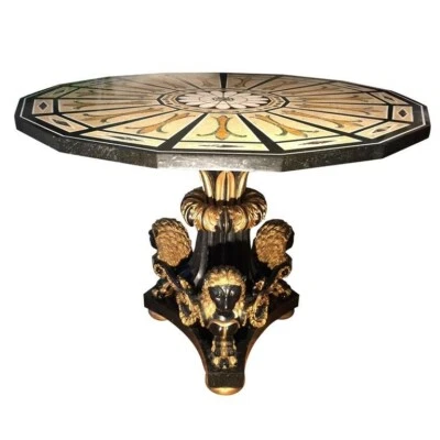 Pietra Dura Marble Center Table - Image 1 of 4