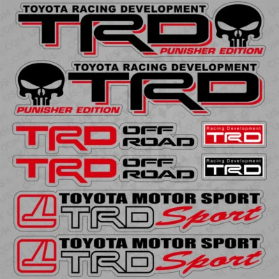 Toyota TRD Sport Punisher Edition desarrollo de carreras coche pegatina 3D calcomanía a rayas Foto 1 de 3