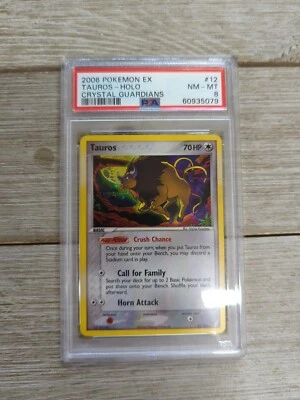 PSA 8 Graded 2006 Pokemon EX Tauros - Holo Crystal Guardians #12 - Image 1 of 2