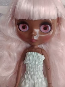 Neo Blythe Doll BJD Pale Pink Mix White Hair Fashion Interactive Toy 4 Color Eye - Picture 1 of 24