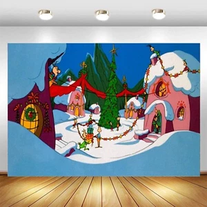 7X5 Whoville Christmas Backdrop Christmas Happy Birthday Party Photography Ft - Picture 1 of 7