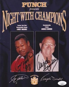 LARRY HOLMES & ANGELO DUNDEE Signed 8X10 Color Photo Boxer JSA II62206 - Picture 1 of 1