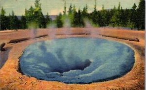 Vintage Linen Yellowstone Postcard Morning Glory Pool Upper Geyser Basin  - Picture 1 of 3