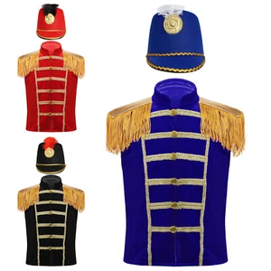 Kids Circus Showman Knight Drummer Costume Stand Collar Vest with Drummer AU - Picture 1 of 51