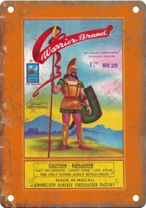 Warrior Brand Firecracker Package Art 12" x 9" Reproduction Metal Sign ZD288 - Picture 1 of 1