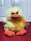 Easter Fluffy Baby Duck Duckling Yellow Fuzzy Plush Stuffed Animal w/Orange Bow