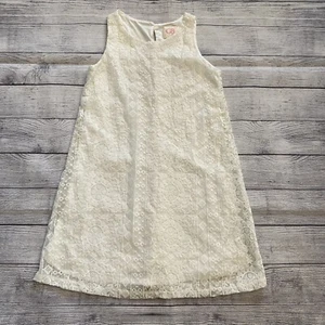 GB Girls White Crochet Sleeveless Floral Dress Size - Picture 1 of 8