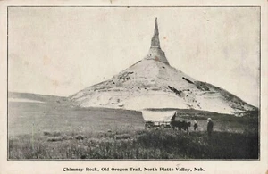Chimney Rock, Old Oregon Trail, North Platte Valley, Nebraska Vintage PC - Picture 1 of 2