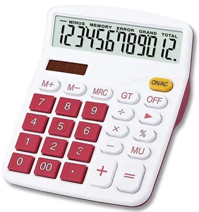 Calculatrice de Bureau Batterie solaire Double Alimentation 12 Chiffres Grand... - Photo 1/7