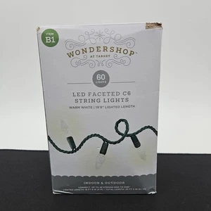 Wonder Shop Warm White 60CT LED C6 String End to End Lights Indoor Outdoor 19’8” - Picture 1 of 2