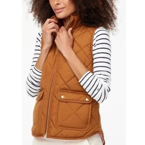 J. CREW Puffer Quilted Vest with Snap Pockets Tan Sz 3X NWT $98 - Picture 1 of 5