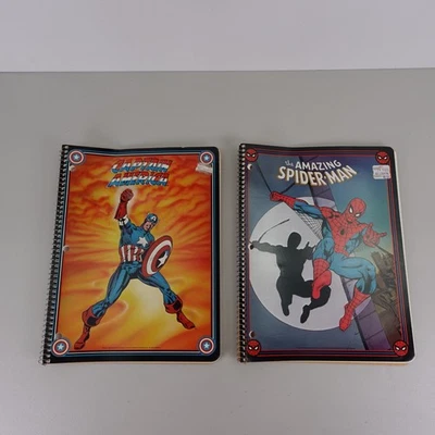 2 Cuadernos Espirales Marvel De Colección Capitán América y Spiderman Spider-Man 1981 Foto 1 de 4