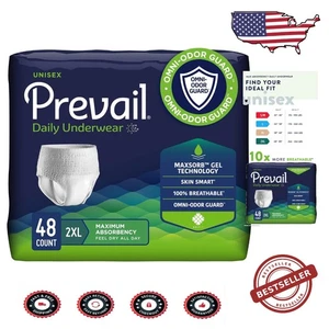 Skin Smart Fabric Incontinence Underwear - Men's & Women's XX-L Size, 48 Pack - Picture 1 of 10
