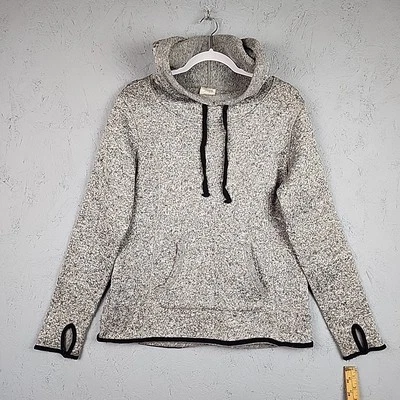 Sudadera con capucha Danskin Now tejida para mujer grande gris jaspeado bolsillos exteriores Foto 1 de 4