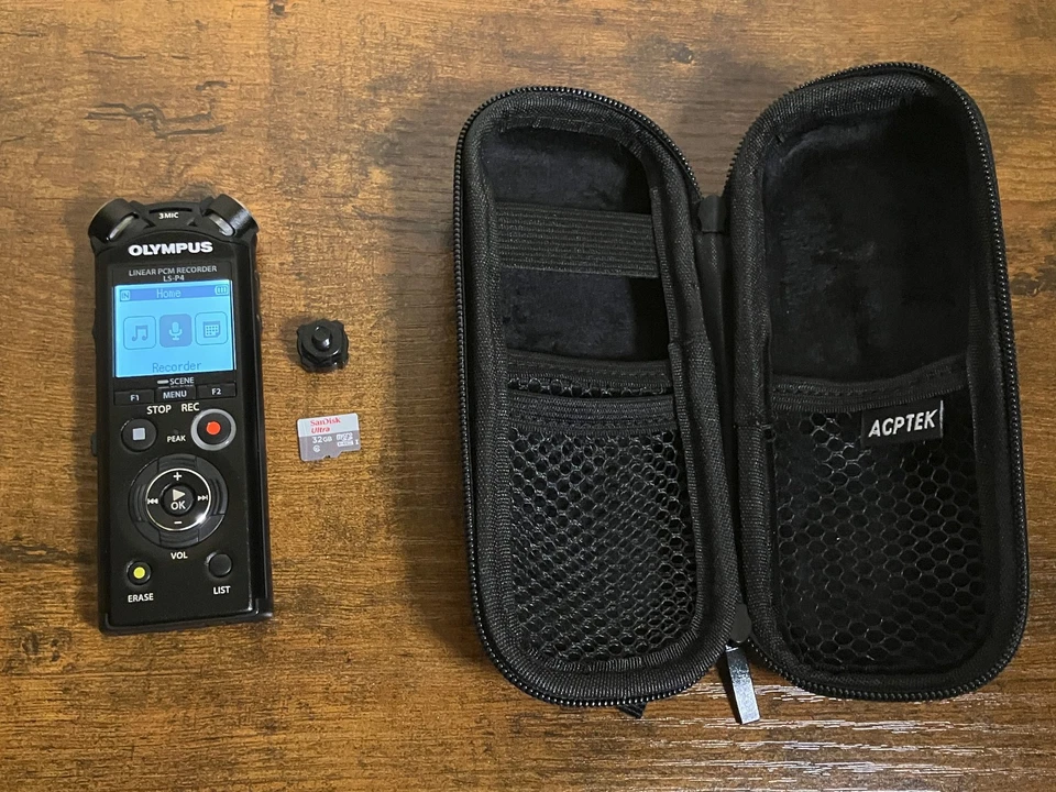 OLYMPUS LS-P4 Hi-Res Audio Recorder + 32gb Card, Batt, Case - Tested, Near-Mint! - Image 1 of 4