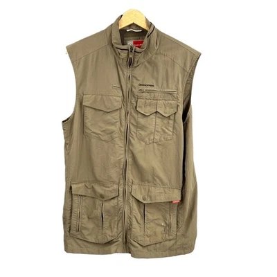 Craghoppers Nosilife Fishing Utility Travel Vest Khaki Multi Pocket Outdoor M - Image 1 of 4