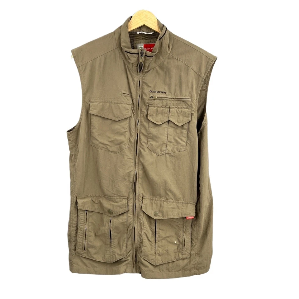 Craghoppers Nosilife Fishing Utility Travel Vest Khaki Multi Pocket Outdoor M - Image 1 of 4