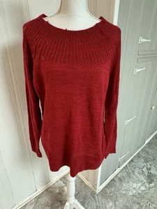 Apt. 9 SUÉTER para mujer talla XL rojo cuello con cuentas tejido nuevo con etiquetas fiesta/vacaciones Navidad - Imagen 1 de 3