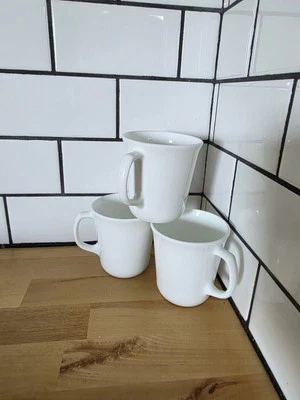 3 tazas de café vintage CORNING EE. UU. invierno blanco escarcha VIDRIO DE LECHE Foto 1 de 4