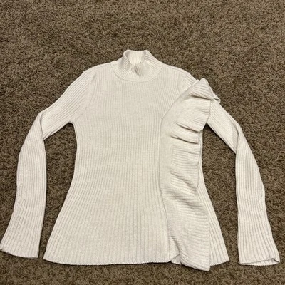 Suéter Ivanka Trump Mujer Talla M Pequeño Manga Larga Blanco Sólido Acrílico B15 Foto 1 de 3