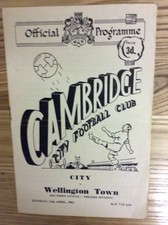 Cambridge Cidade V Wellington Cidade (Liga Sul) 11/4/1961 Programa