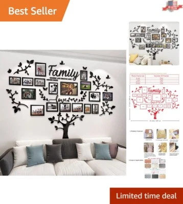 Premium Family Tree Wall Sticker - Acrylic - 57''x81'' - 17 Picture Frames - Image 1 of 4