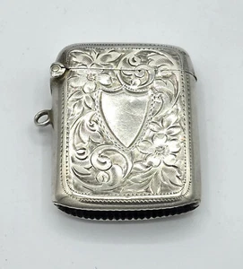 Antique Edward VII Halmarked St Silver Vesta  Birmingham 1908 Joseph Gloster - Picture 1 of 7