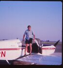 Vintage Photo Film Slide Man With Cessna