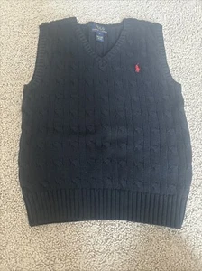 Polo Ralph Lauren Blue Knit Vest Boys Size 6 School Preppy Party Casual - Picture 1 of 4