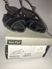 Size 7.5 E   Van Dal Black Patent Leather Sandal With Original Box Hardly Worn
