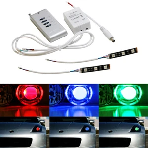 LED Ojo de Demonio RGB + Control remoto Inalámbrico para Faros de Coche Bicicleta Proyector Actualización - Imagen 1 de 11