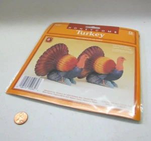 New! Amscan 2 Thanksgiving Honeycomb Turkey 6" Table Decoration Vintage Nos - Picture 1 of 5