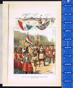 DIE HOLLÄNDISCHE KAPITULATION NEU AMSTERDAM 1664 -1897 Chromolithographie Ogden - Bild 1 von 1