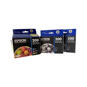 Genuine Epson 200 Black and Color Ink Cartridges (2015-2016) - Picture 1 of 4