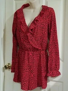 H&M Divided Romper Women's | Shorts | Red Animal Print | size: 6 Nwot - Picture 1 of 10