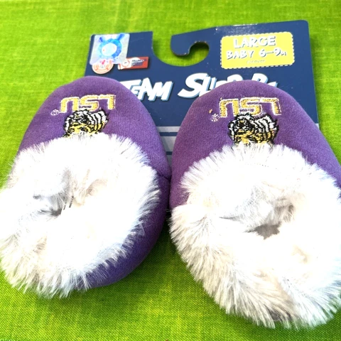 Forever Collectibles LSU Baby Booties Slippers NEW Sz. 6-9 Months Geaux Tigers! Cover