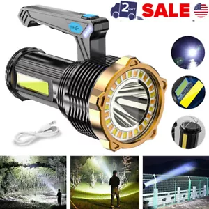 1200000LM 8 Modes LED Flashlight Ultra Strong Lamp Handheld Rechargeable Torch - Picture 1 of 10