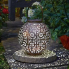 Lumière solaire DEL lanterne marocaine suspendue lampe de jardin extérieure décoration 22 cm